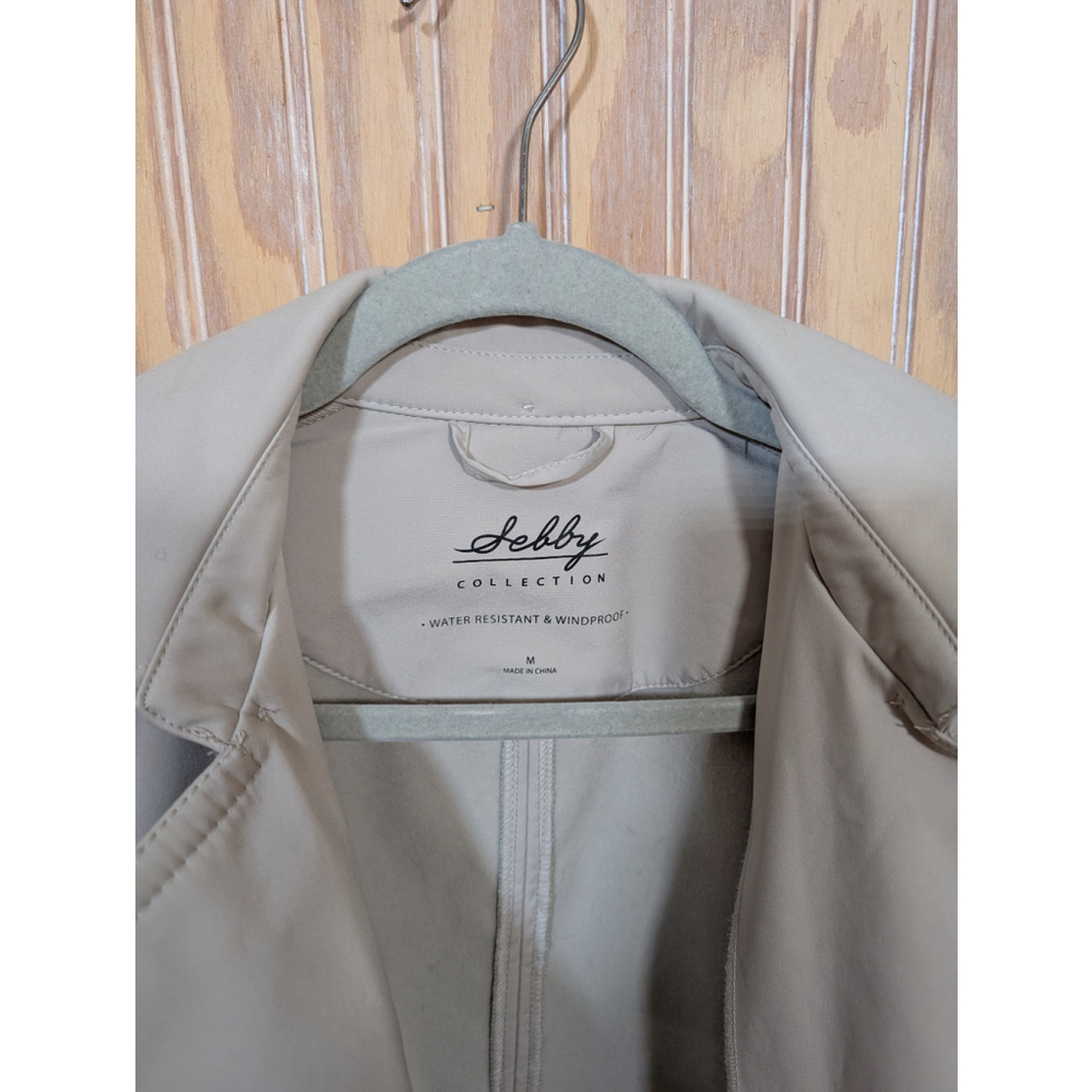 Women's Debby Collection Trench Coat, Beige, Size M - Picture 6 of 7